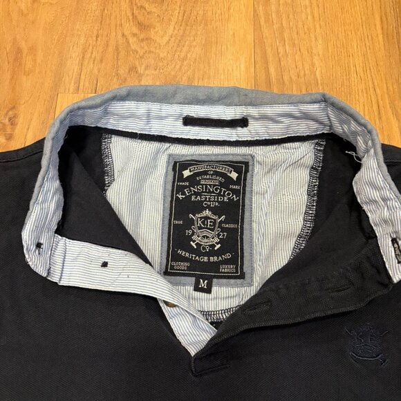 Kensington Eastside Men’s Polo Shirt | Striped Collar | Embroidered Logo Preppy - Picture 2 of 5